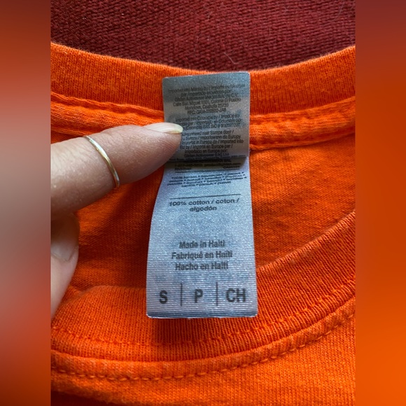 Y2K ZigZag Man Orange/Black Tee! Size Small. Gildan. 100% Cotton. - Picture 3 of 8